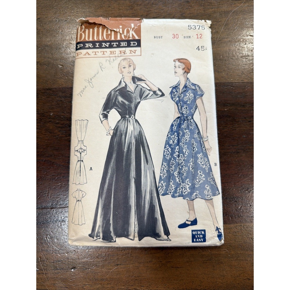 Vintage 1950's Butterick 8 Piece Flare Skirt Sewing Pattern #5375